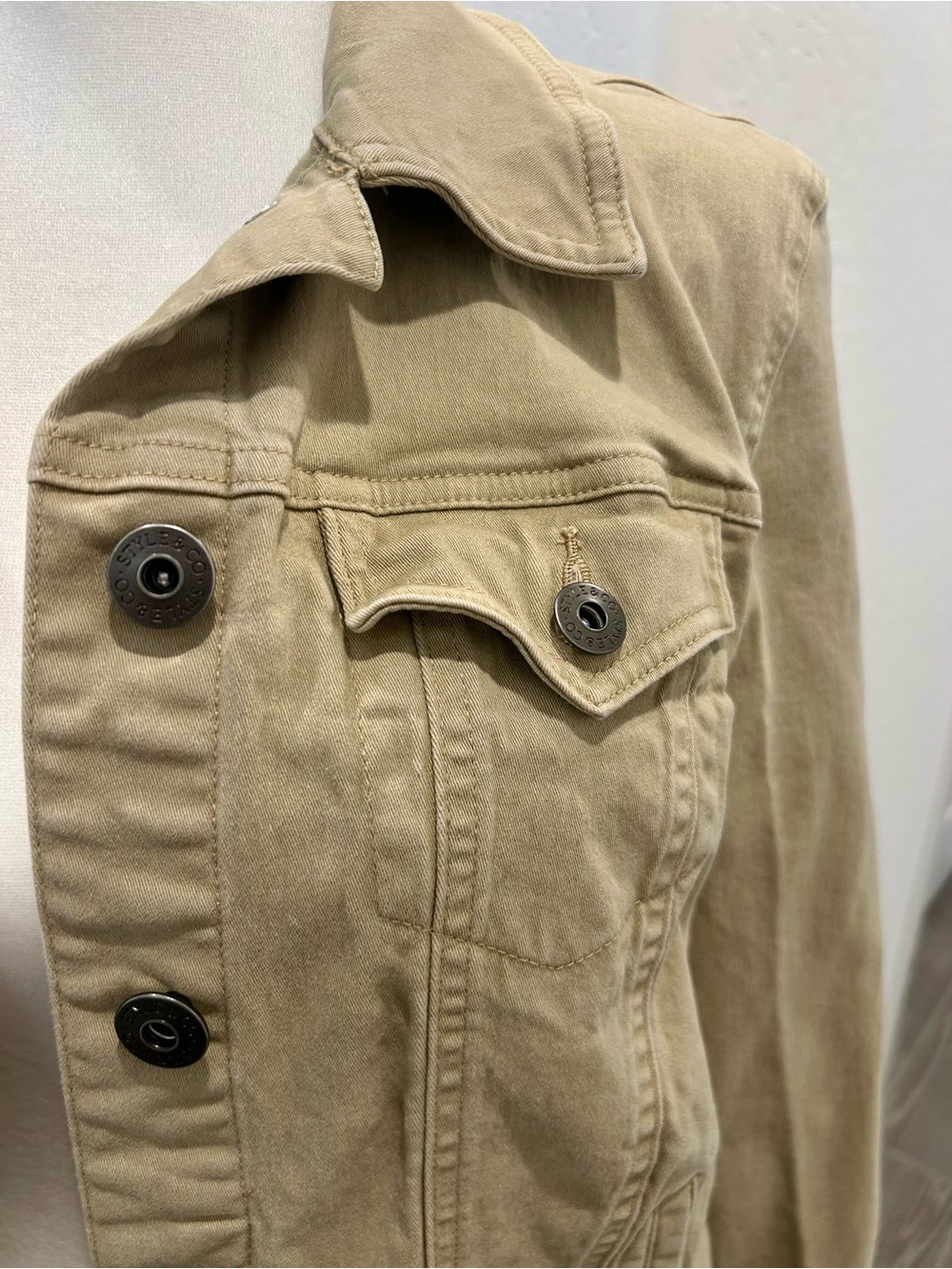 Style & Co. Khaki/Tan Jean Jacket